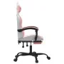 Silla gaming giratoria y reposapiés cuero sintético blanco rosa by , Gaming chairs - Ref: Foro24-349612, Price: 118,50 €, Dis...