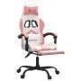 Silla gaming giratoria y reposapiés cuero sintético blanco rosa by , Gaming chairs - Ref: Foro24-349612, Price: 118,50 €, Dis...