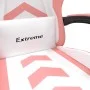 Silla gaming giratoria y reposapiés cuero sintético blanco rosa by , Gaming chairs - Ref: Foro24-349612, Price: 118,50 €, Dis...
