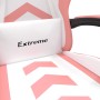 Silla gaming giratoria y reposapiés cuero sintético blanco rosa by , Gaming chairs - Ref: Foro24-349612, Price: 119,97 €, Dis...