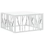 Mesa de centro acero inoxidable y vidrio plateado 80x80x40 cm by , Coffee table - Ref: Foro24-350059, Price: 197,15 €, Discou...