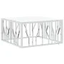 Mesa de centro acero inoxidable y vidrio plateado 80x80x40 cm de , Mesas de centro - Ref: Foro24-350059, Precio: 194,05 €, De...