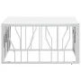 Mesa de centro acero inoxidable y vidrio plateado 80x80x40 cm de , Mesas de centro - Ref: Foro24-350059, Precio: 194,05 €, De...