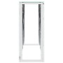 Mesa consola acero inoxidable y vidrio plateado 110x30x70 cm by , Side tables - Ref: Foro24-350027, Price: 222,66 €, Discount: %