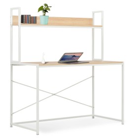 Escritorio para ordenador blanco y roble 120x60x138 cm von , Schreibtische - Ref: Foro24-20255, Preis: 97,09 €, Rabatt: %
