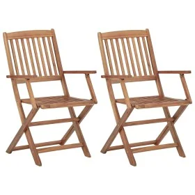 Folding garden chairs 2 units solid acacia wood by vidaXL, Garden chairs - Ref: Foro24-313601, Price: 105,88 €, Discount: %
