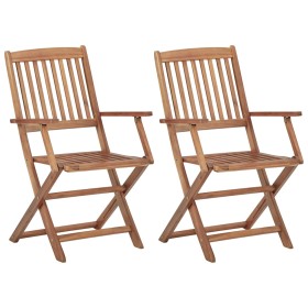 Klappbare Gartenstühle 2 Einheiten aus massivem Akazienholz von vidaXL, Gartenstühle - Ref: Foro24-313601, Preis: 107,04 €, R...
