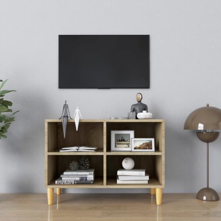 Mueble de TV patas de madera maciza roble Sonoma 69,5x30x50cm von , TV-Möbel - Ref: Foro24-805926, Preis: 42,30 €, Rabatt: %