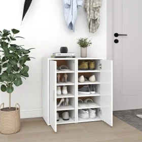 Muebles zapateros 2 uds madera contrachapada blanco 32x35x70 cm de , Zapateros y organizadores de calzado - Ref: Foro24-80895...