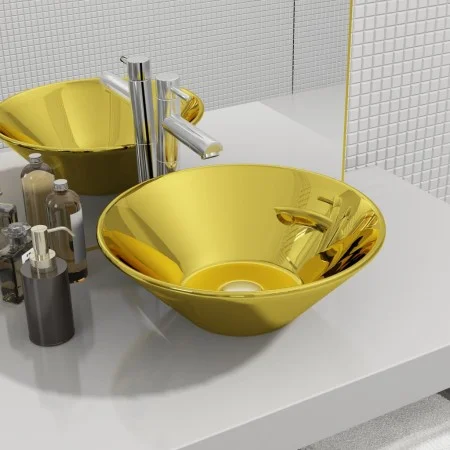 Lavabo 42x14 cm cerámica dorado by , Sinks - Ref: Foro24-143494, Price: 65,98 €, Discount: %