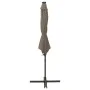 Cantilever umbrella with taupe gray post and 300 cm LED lights by vidaXL, Umbrellas - Ref: Foro24-312339, Price: 87,11 €, Dis...