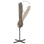Cantilever umbrella with taupe gray post and 300 cm LED lights by vidaXL, Umbrellas - Ref: Foro24-312339, Price: 122,73 €, Di...