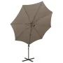 Cantilever umbrella with taupe gray post and 300 cm LED lights by vidaXL, Umbrellas - Ref: Foro24-312339, Price: 87,11 €, Dis...