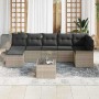 Conjunto de sofá de jardín con cojín 8 pcs Gris claro Poliratán