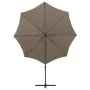 Cantilever umbrella with taupe gray post and 300 cm LED lights by vidaXL, Umbrellas - Ref: Foro24-312339, Price: 87,11 €, Dis...