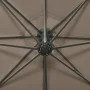Cantilever umbrella with taupe gray post and 300 cm LED lights by vidaXL, Umbrellas - Ref: Foro24-312339, Price: 87,11 €, Dis...