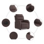 Sillón eléctrico reclinable elevable de tela marrón oscuro by , Armchairs - Ref: Foro24-3205009, Price: 345,44 €, Discount: %
