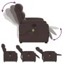 Sillón masaje eléctrico reclinable elevable tela marrón oscuro by , Armchairs - Ref: Foro24-3205021, Price: 380,93 €, Discoun...
