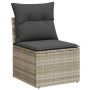 Conjunto de sofá de jardín con cojín 8 pcs Gris claro Poliratán