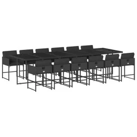Set comedor de jardín con cojines 13 pzas ratán sintético negro by , Garden sets - Ref: Foro24-3211303, Price: 898,12 €, Disc...