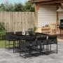 Set de comedor de jardín 7 pzas y cojines ratán sintético negro by , Garden sets - Ref: Foro24-3211267, Price: 434,80 €, Disc...