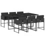 Set de comedor de jardín 7 pzas y cojines ratán sintético negro von , Gartensets - Ref: Foro24-3211267, Preis: 378,65 €, Raba...