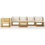 Garden furniture 7 pcs cream cushions solid acacia wood by vidaXL, Garden sets - Ref: Foro24-3057637, Price: 775,92 €, Discou...