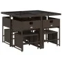 Set comedor para jardín 9 pzas y cojines ratán sintético marrón von , Gartensets - Ref: Foro24-3211317, Preis: 380,04 €, Raba...