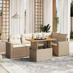 Juego de sofás jardín con cojines 6 pzas ratán sintético beige von , Gartensets - Ref: Foro24-3271303, Preis: 470,36 €, Rabat...