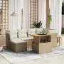 Set sofás de jardín 7 piezas y cojines ratán sintético beige by , Garden sets - Ref: Foro24-3275480, Price: 519,37 €, Discoun...