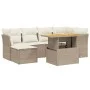 Set sofás de jardín 7 piezas y cojines ratán sintético beige by , Garden sets - Ref: Foro24-3275480, Price: 519,37 €, Discoun...