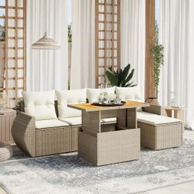 Juego de sofás jardín con cojines 6 pzas ratán sintético beige de , Conjuntos de jardín - Ref: Foro24-3275809, Precio: 490,74...