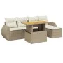 Juego de sofás jardín con cojines 6 pzas ratán sintético beige by , Garden sets - Ref: Foro24-3275809, Price: 490,74 €, Disco...