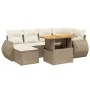 Set sofás de jardín 7 piezas y cojines ratán sintético beige by , Garden sets - Ref: Foro24-3275816, Price: 580,09 €, Discoun...