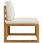 3-seater garden sofa with cream-colored solid acacia wood cushion by vidaXL, Garden sets - Ref: Foro24-3057638, Price: 324,23...