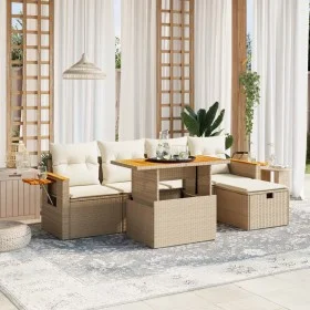 Juego de sofás jardín con cojines 6 pzas ratán sintético beige von , Gartensets - Ref: Foro24-3276138, Preis: 478,00 €, Rabat...