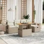 Juego de sofás jardín con cojines 6 pzas ratán sintético beige by , Garden sets - Ref: Foro24-3275697, Price: 444,70 €, Disco...