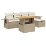 Juego de sofás jardín con cojines 6 pzas ratán sintético beige by , Garden sets - Ref: Foro24-3275697, Price: 444,70 €, Disco...