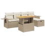 Juego de sofás jardín con cojines 6 pzas ratán sintético beige by , Garden sets - Ref: Foro24-3275697, Price: 420,31 €, Disco...