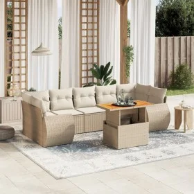 Juego de sofás de jardín con cojines beige 8 pzas ratán PE by , Garden sets - Ref: Foro24-3272108, Price: 659,52 €, Discount: %