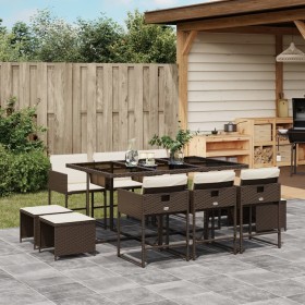 Set comedor de jardín 11 pzas y cojines ratán sintético marrón von , Gartensets - Ref: Foro24-3211329, Preis: 473,81 €, Rabat...