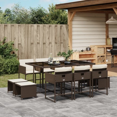 Set comedor de jardín 11 pzas y cojines ratán sintético marrón by , Garden sets - Ref: Foro24-3211329, Price: 473,81 €, Disco...