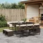 Set comedor de jardín 11 pzas y cojines ratán sintético marrón by , Garden sets - Ref: Foro24-3211329, Price: 521,13 €, Disco...