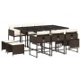 Set comedor de jardín 11 pzas y cojines ratán sintético marrón by , Garden sets - Ref: Foro24-3211329, Price: 473,81 €, Disco...