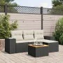 Set de muebles de jardín 5 pzas y cojines ratán sintético negro de , Conjuntos de jardín - Ref: Foro24-3257743, Precio: 306,5...