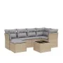 Juego de sofás jardín con cojines beige mezcla 7 pzas ratán PE by , Garden sets - Ref: Foro24-3263185, Price: 414,63 €, Disco...