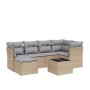 Juego de sofás jardín con cojines beige mezcla 7 pzas ratán PE by , Garden sets - Ref: Foro24-3263185, Price: 423,68 €, Disco...