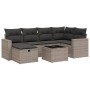 Set de sofás de jardín 7 piezas con cojines ratán PE gris by , Garden sets - Ref: Foro24-3263496, Price: 411,99 €, Discount: %