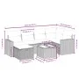 Set de sofás de jardín 7 piezas con cojines ratán PE gris von , Gartensets - Ref: Foro24-3263496, Preis: 412,86 €, Rabatt: %