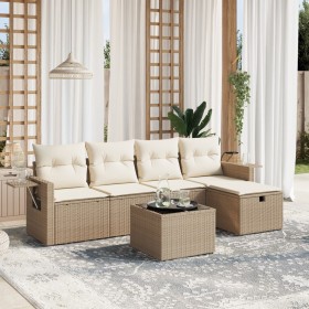 Juego de sofás jardín con cojines 6 pzas ratán sintético beige by , Garden sets - Ref: Foro24-3263784, Price: 378,03 €, Disco...